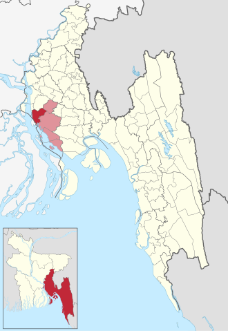 Location of Raipur Upazila