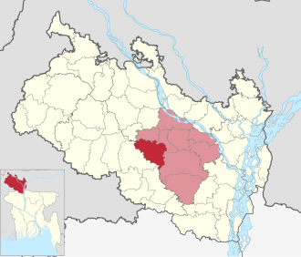 Location of Badarganj Upazila
