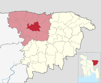 Location of Shantiganj Upazila