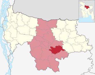Location of Ishwarganj Upazila