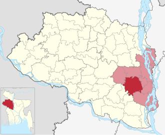 Location of Ullahpara Upazila