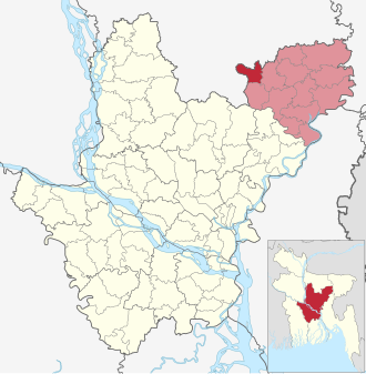 Location of Hossainpur Upazila