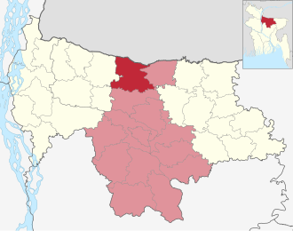 Location of Haluaghat Upazila