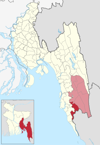 Location of Naikhongchhari Upazila