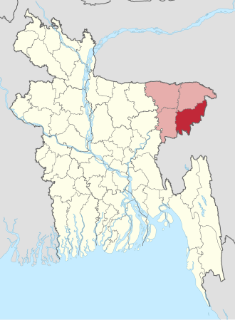 Location of Moulvibazar District