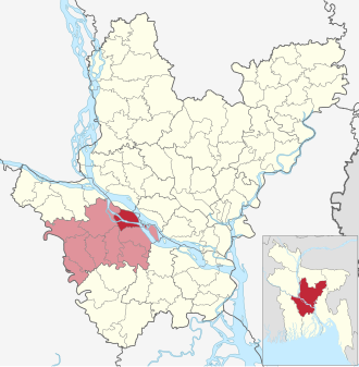 Location of Charbhadrasan Upazila