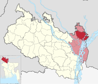 Location of Nageshwari Upazila
