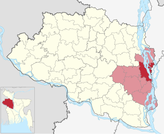 Location of Sirajganj Sadar Upazila