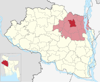 Location of Bogura Sadar Upazila
