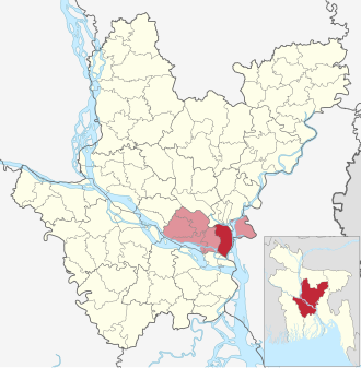 Location of Munshiganj Sadar Upazila