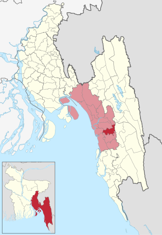 Location of Chandanaish Upazila