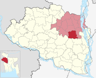 Location of Sherpur Upazila