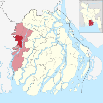 Location of Pirojpur Sadar Upazila