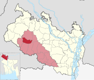 Location of Kaharole Upazila