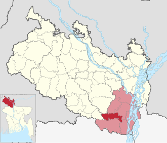 Location of Palashbari Upazila