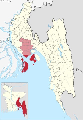 Location of Hatiya Upazila