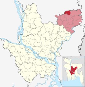 Location of Tarail Upazila
