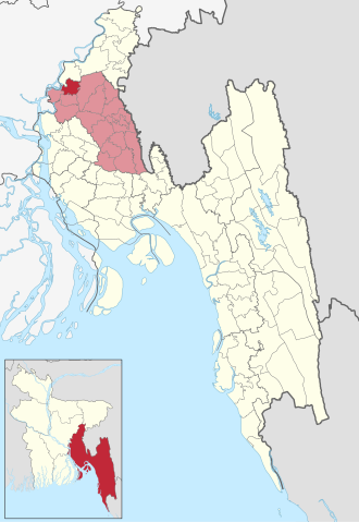 Location of Homna Upazila