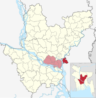 Location of Gazaria Upazila