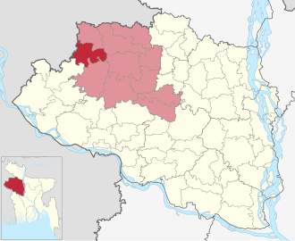 Location of Porsha Upazila