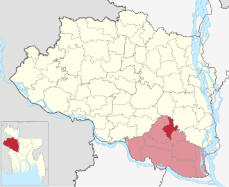 Location of Bhangura Upazila