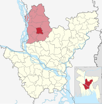 Location of Basail Upazila