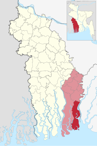 Location of Sarankhola Upazila