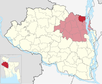 Location of Sonatala Upazila