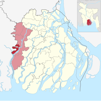 Location of Zianagar Upazila