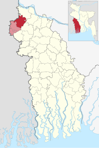 Location of Gangni Upazila