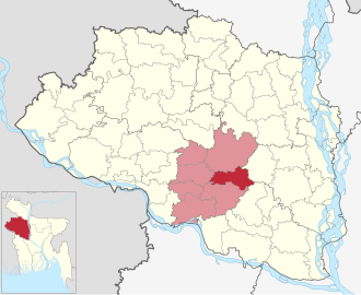 Location of Gurudaspur Upazila