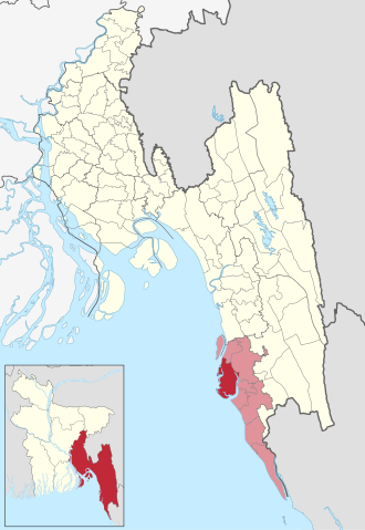 Location of Maheshkhali Upazila