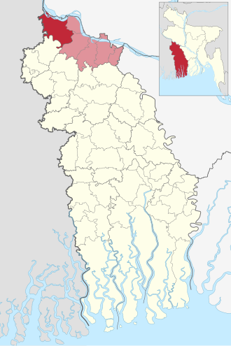 Location of Daulatpur Upazila