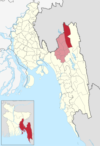 Location of Dighinala Upazila