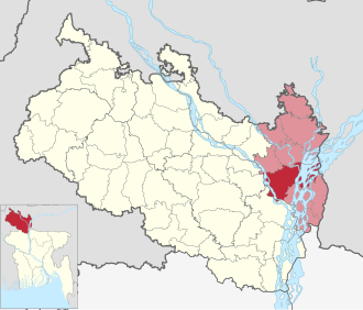 Location of Ulipur Upazila