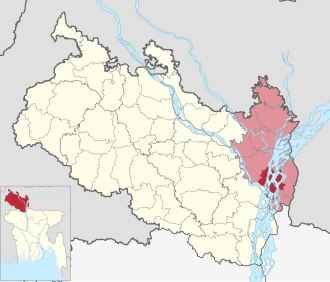 Location of Chilmari Upazila
