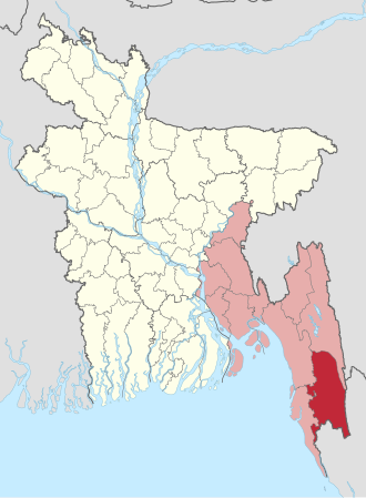Location of Bandarban District
