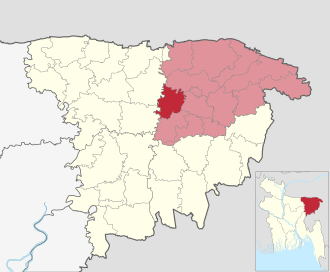 Location of Bishwanath Upazila