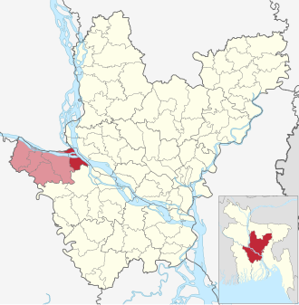 Location of Goalanda Upazila