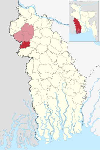 Location of Jibannagar Upazila