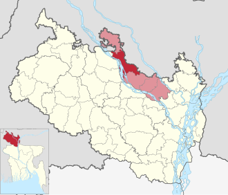 Location of Hatibandha Upazila