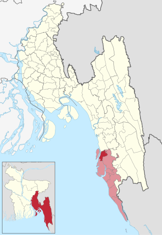 Location of Pekua Upazila