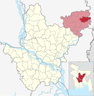 Location of Mithamain Upazila