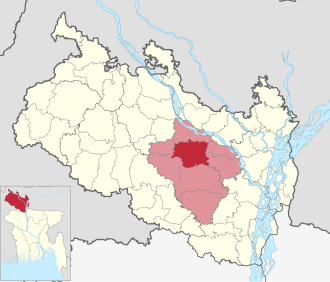 Location of Rangpur Sadar Upazila