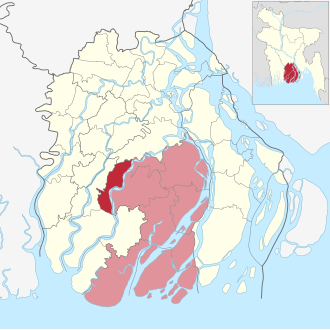 Location of Mirzaganj Upazila