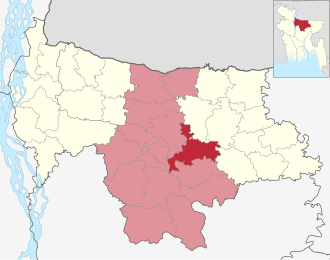 Location of Gauripur Upazila