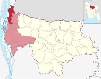 Location of Dewanganj Upazila