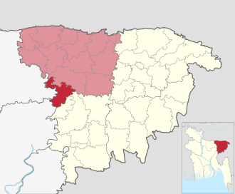 Location of Sullah Upazila