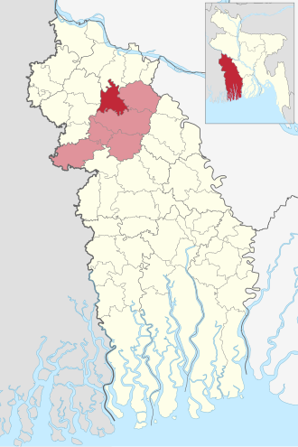 Location of Harinakunda Upazila