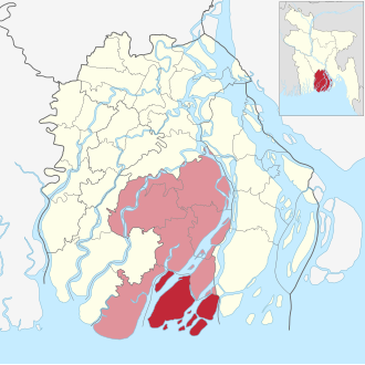 Location of Rangabali Upazila